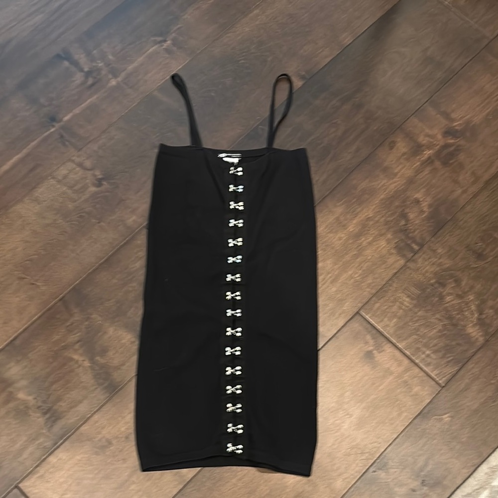 Black Dress with Silver Accents